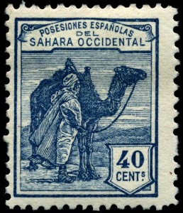 Sello del Sahara Español año 1924.Sahara_1924_40c