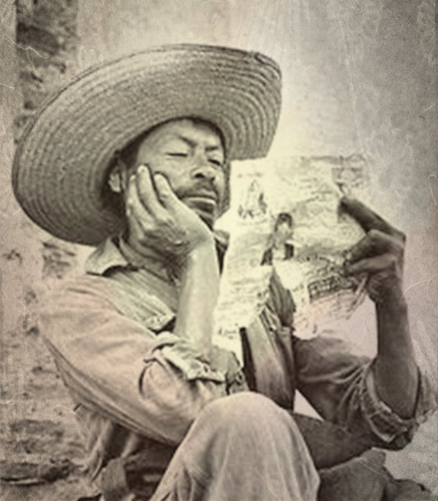 Ignacio Nacho López. Campesino leyendo un periódico. 1949
