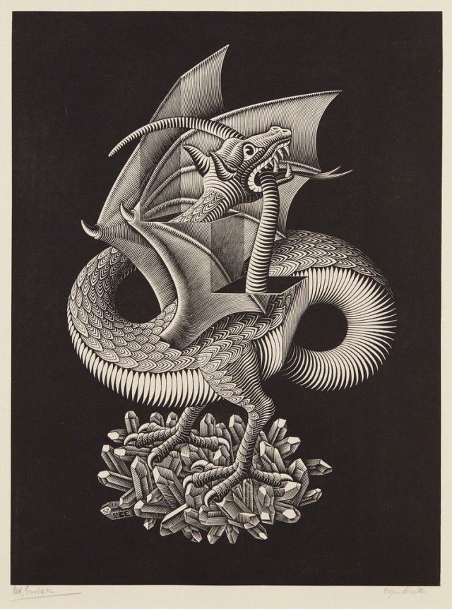 Dragón (1952), obra de Maurits Cornelis Escher. en 1952.